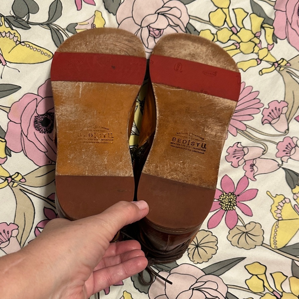 Bed Stu Tan Leather Open-Toe Ankle Booties - Picture 5 of 5
